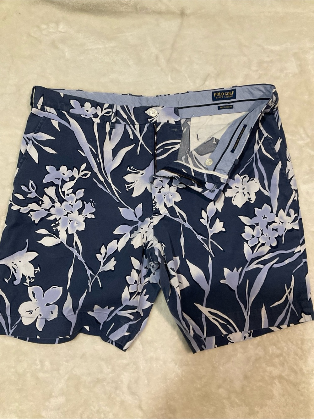 Ralph Lauren Navy and Light Blue Floral Golf Shorts